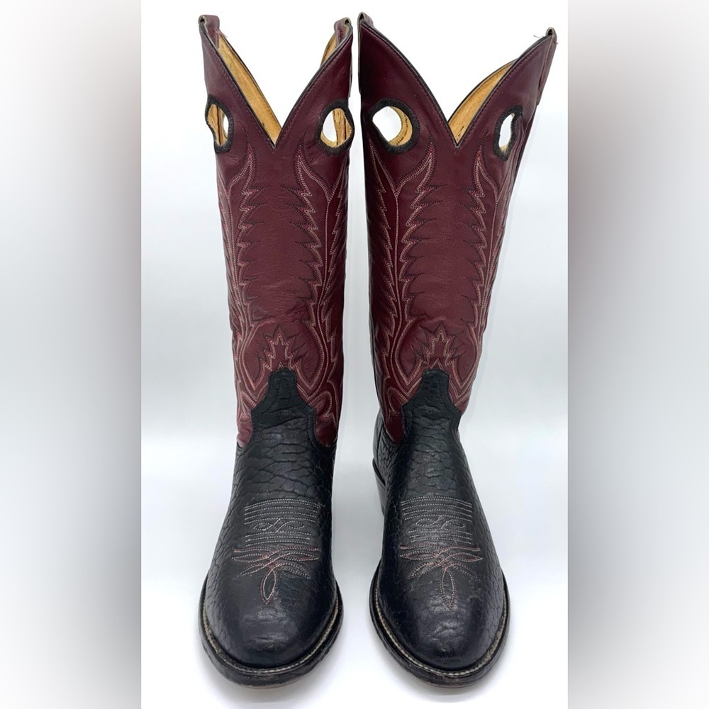 VGT. TONY LAMA Two-Tone Western Women’s Knee Length Leather Boots Size: 7D